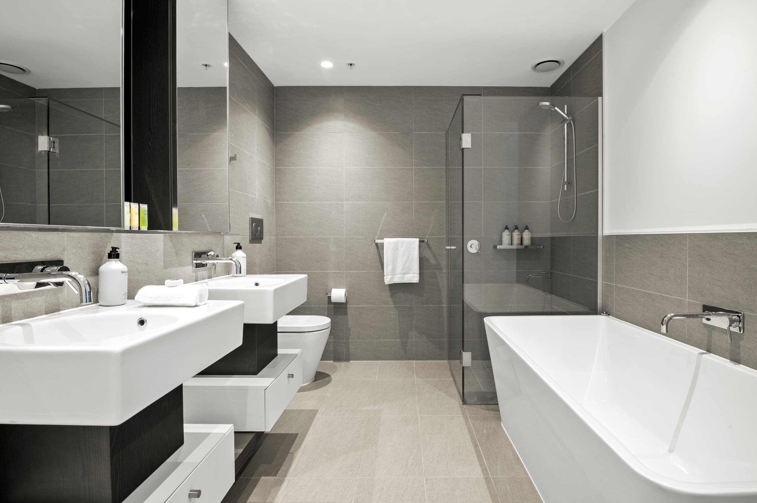 Premium ensuite bathroom in Havenly Escape apartment near Southern Cross Station
