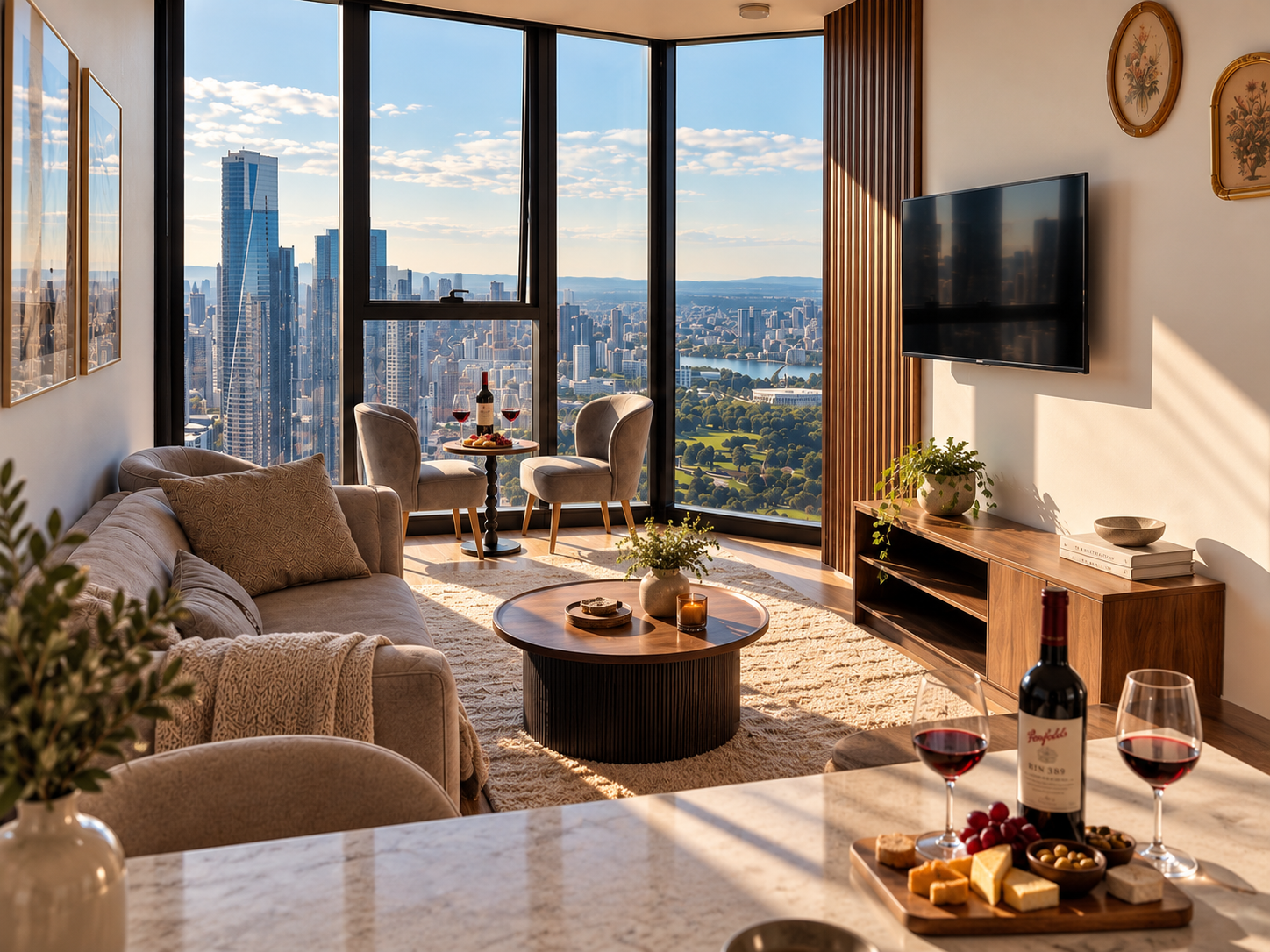 Spacious 2-Bedroom Living Area at Melbourne Square
